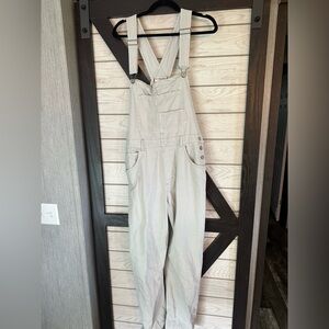 Free People Gray Denim Overalls